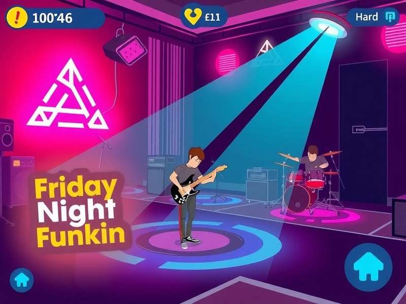 A vibrant collage of popular Friday Night Funkin mod characters and interfaces