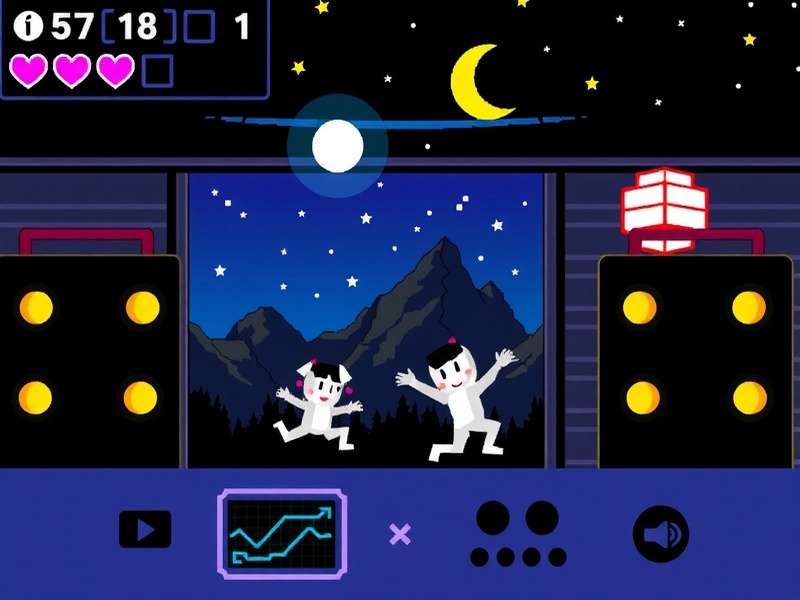 Screenshot of Friday Night Funkin gameplay recreated on the Scratch platform