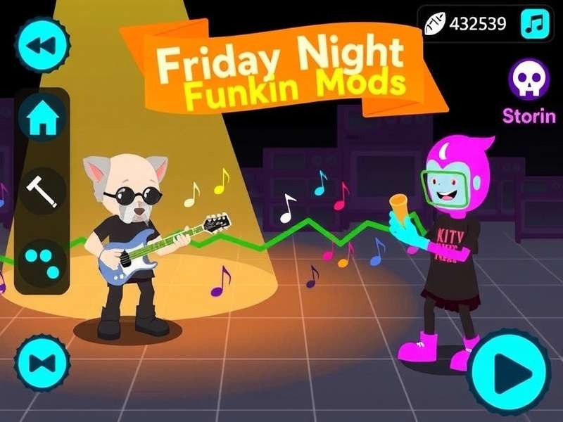A vibrant collage of popular Friday Night Funkin mod characters and interfaces