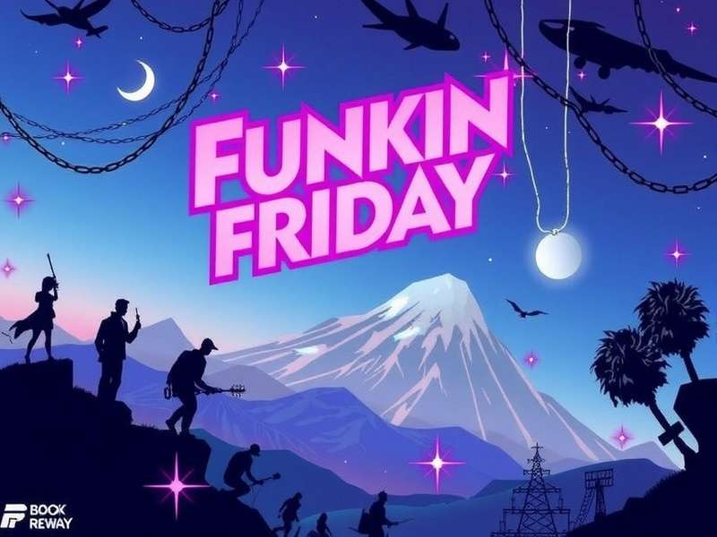 Vibrant collage of Friday Night Funkin characters celebrating Funkin Friday