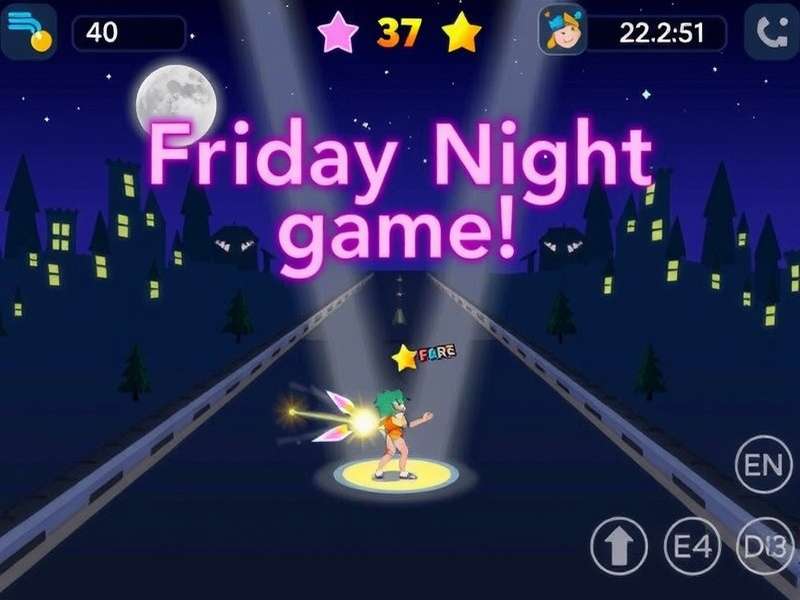 Friday Night Funkin gameplay on a mobile phone screen