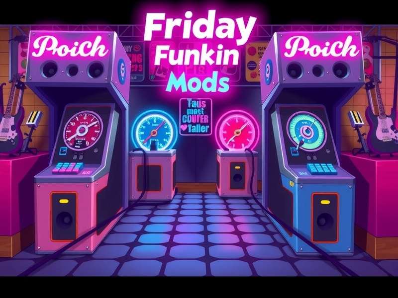 A vibrant collage of popular Friday Night Funkin mod characters and scenes