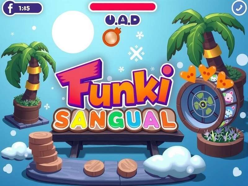 Vibrant neon music studio setup with microphone and keyboard, representing the aesthetic of Friday Night Funkin'