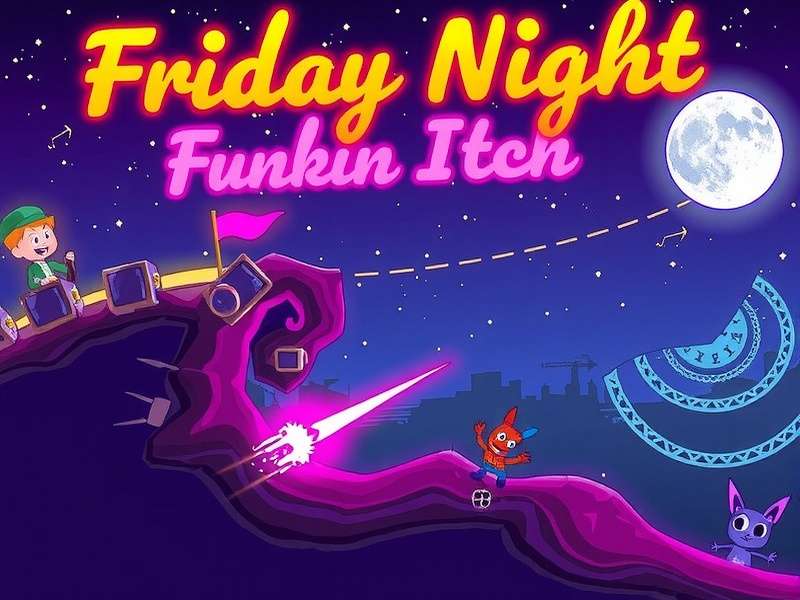 Friday Night Funkin Itch Io – vibrant rhythm game scene with Boyfriend and Girlfriend