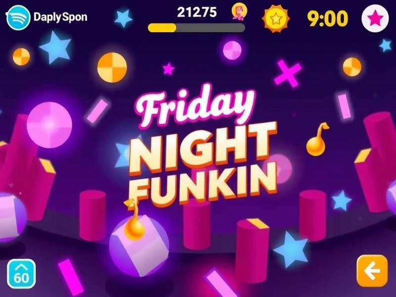 Friday Night Funkin Poki - Rhythm battle gameplay scene with Boyfriend and Girlfriend