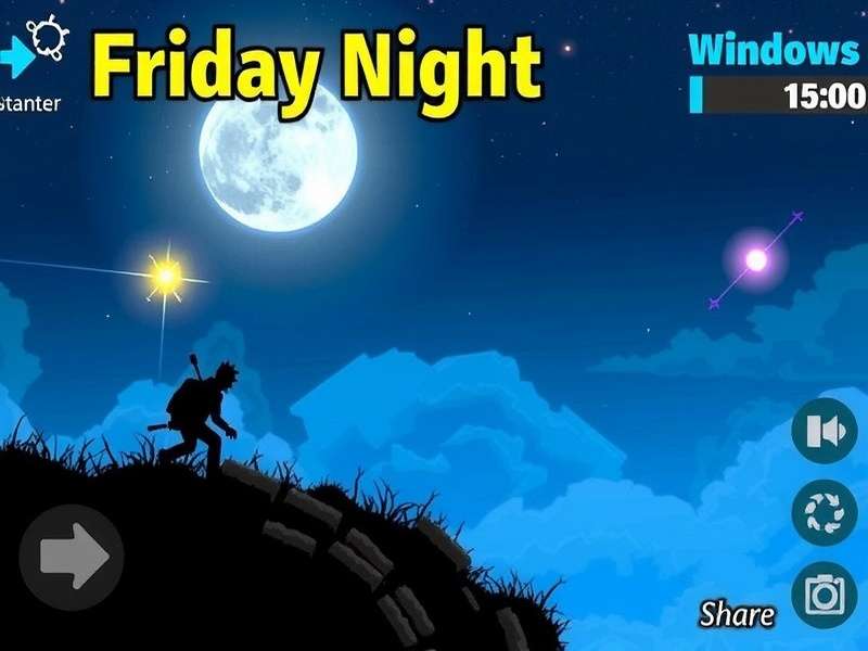 Friday Night Funkin gameplay on Windows 10 showing Boyfriend in a rap battle
