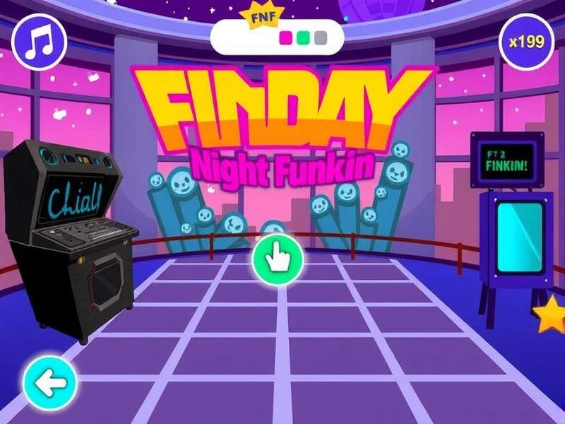 Friday Night Funkin gameplay featuring Boyfriend and Girlfriend on stage
