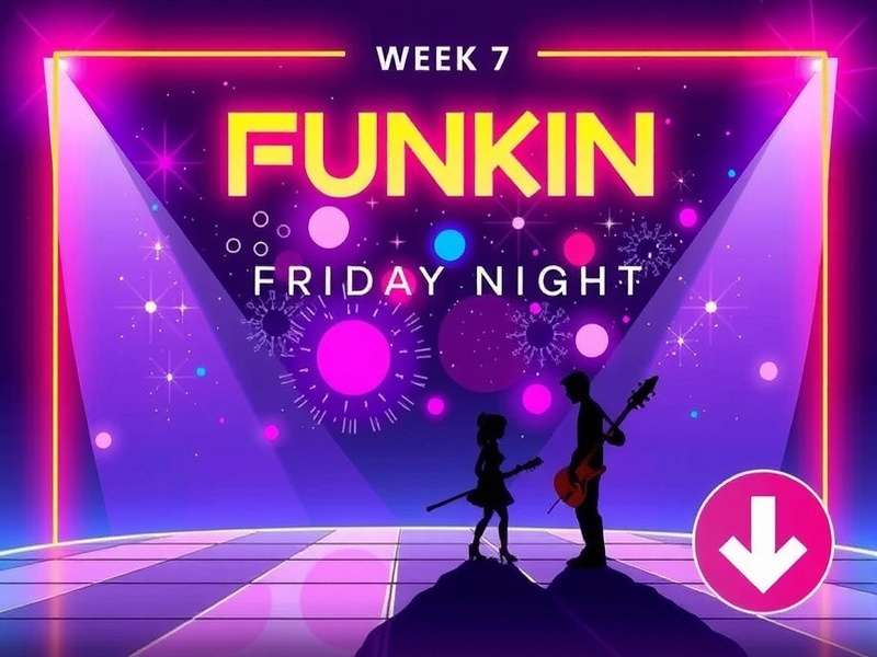 Friday Night Funkin Week 7 Tankman battle scene with Boyfriend and Girlfriend