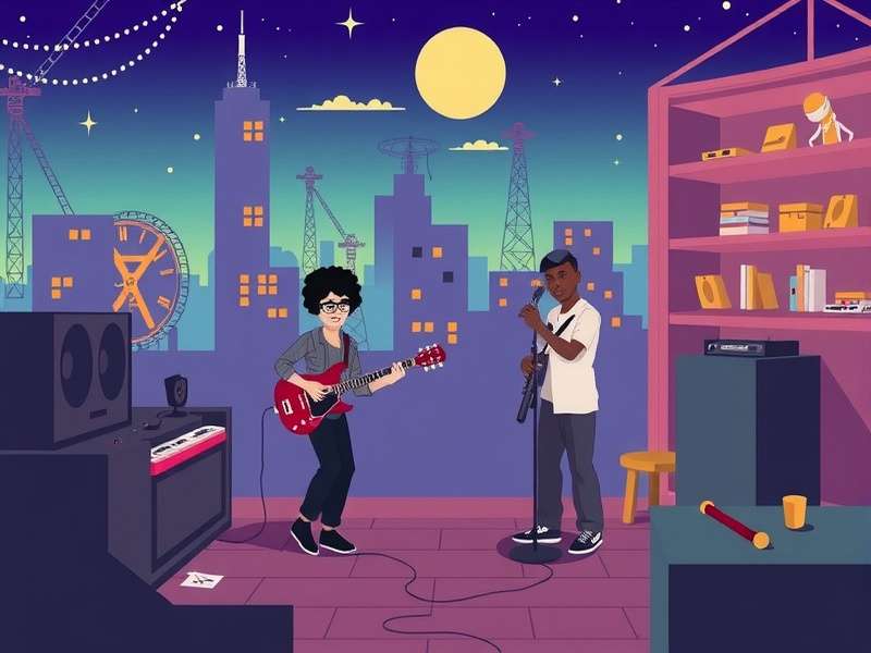 Friday Night Funkin Funkadelix gameplay featuring Boyfriend and Girlfriend on stage with neon lights